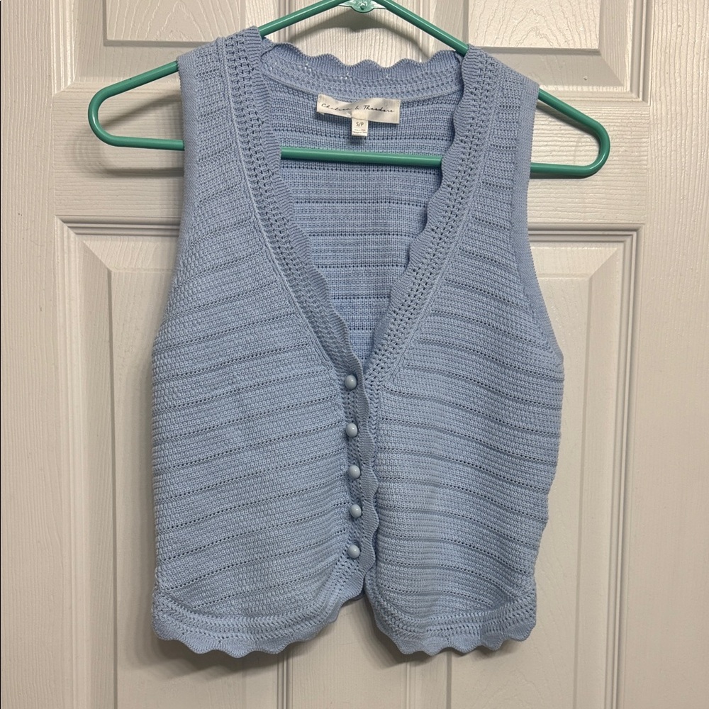 Chelsea & Theodore Sky Blue Knit Tank Top
